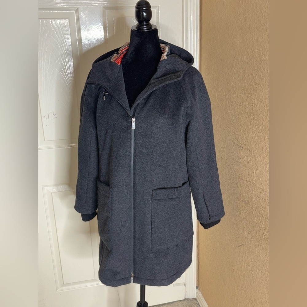 New Pendleton Women's Beverly Wool Blend Hooded Coat In Dark Gray Size Medium - Picture 1 of 13
